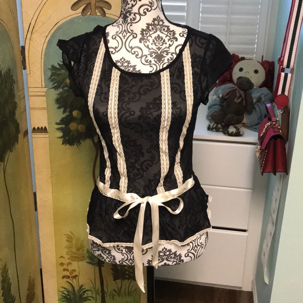 Lace sheer top